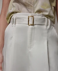 Donna Karan New York Petite Pleated Wide-Leg Cropped Pants