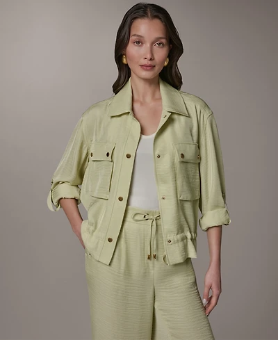 Donna Karan New York Petite Relaxed-Fit Collared Jacket