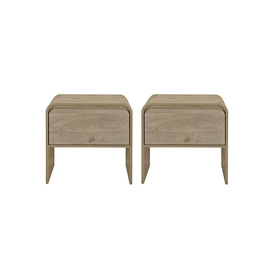 New Classic Furniture Mara 15.7 in Rectangular Wood End Table (Set of 2)