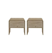 New Classic Furniture Mara 15.7 in Rectangular Wood End Table (Set of 2)