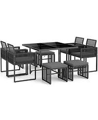 Sugift 9 Piece Patio Dining Set with Cushions for Yard and Garden