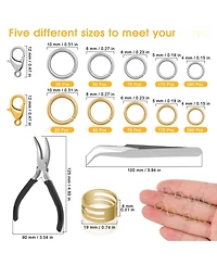 Gnuadz Jump Rings Jewelry Making Necklace Repair Pliers Open Ring Gold Silver