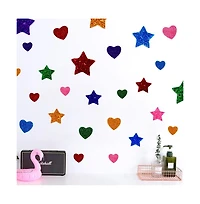 Gnuadz 260pcs Glitter Foam Stickers Self Adhesive Stars Hearts Kids Arts Craft Supplies Greeting Cards Home Decoration