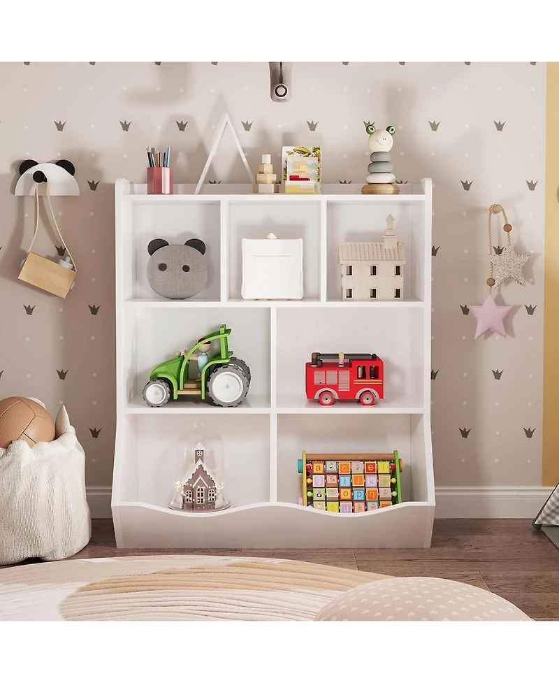 gaomon Set of 2 Toy Storage Cabinets, 3-Tier Kids Bookshelf with Multi Shelf Cubby for Bedroom, Playroom, Kindergarten
