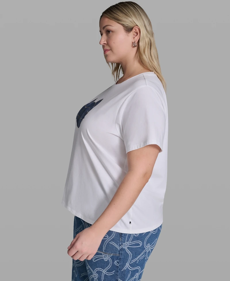 Karl Lagerfeld Paris Plus Pull-On Graphic T-Shirt