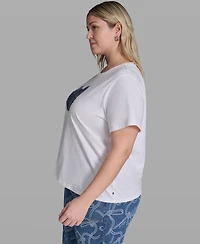 Karl Lagerfeld Paris Plus Pull-On Graphic T-Shirt