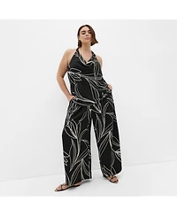 City Chic Plus Shania Bloom Print Cowl Neck Top