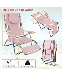 Gouun Portable Beach Chair with Umbrella and Canopy