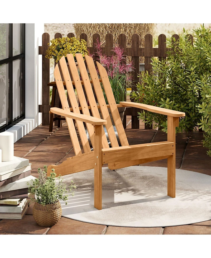 Gouun Classic Acacia Wood Adirondack Chair for Outdoor Seating