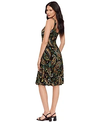 Body by Miraclesuit Women's Paisley Print Jewel Neck Midi Dress