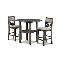New Classic Furniture Gia 3-Piece 42" Wood Counter Drop Leaf Table Set