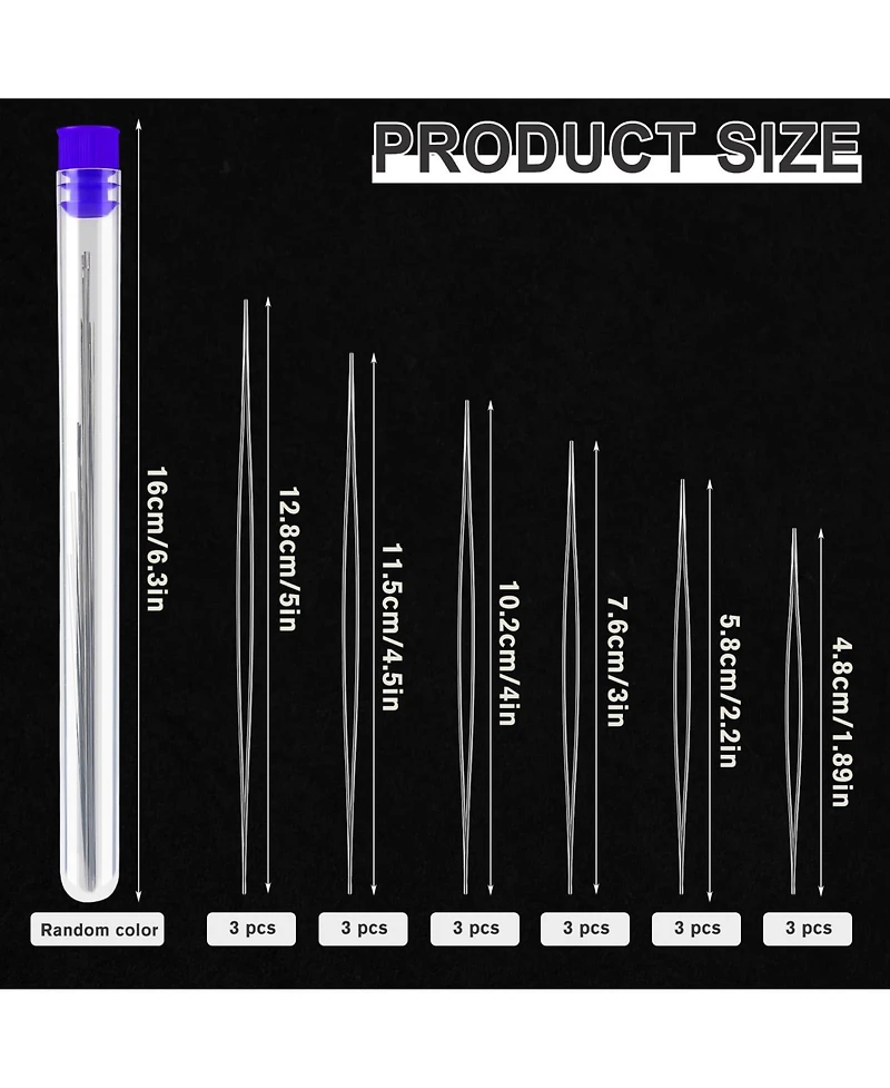 Gnuadz 18 Collapsible Big Eye Seed Beads Set Bottle