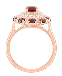 Effy Collection Ruby (1-5/8 ct. t.w.) & Diamond (1/3 ct. t.w.) Ring in 14k Rose Gold