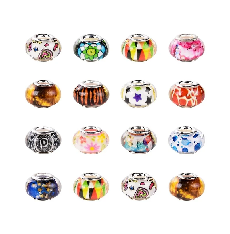 Gnuadz 120pcs Lampwork Spacer Beads Abstract Flower Diy Jewelry Making