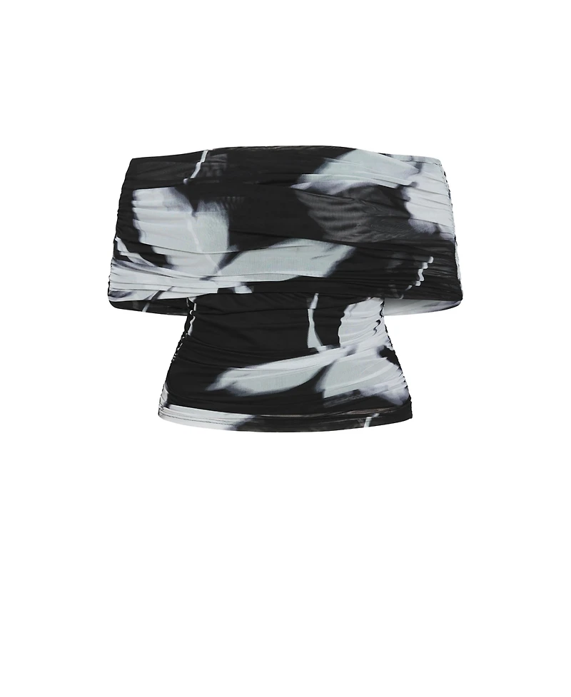 City Chic Women's Dana Blur Print Mesh Top