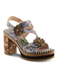 L`Artiste Women's Escapartist Artistic Sandal with Supportive Block Heel Comfort