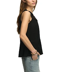 Lucky Brand Women's Peplum Lace Trimmed Sleeveless Tank