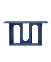 Flynama Modern Curved Ash Veneer Console Table With Shelf For Entryway Hallway Living Room