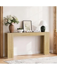 Flynama 62.99in Extra Long Farmhouse Entryway Table Narrow Sofa Table