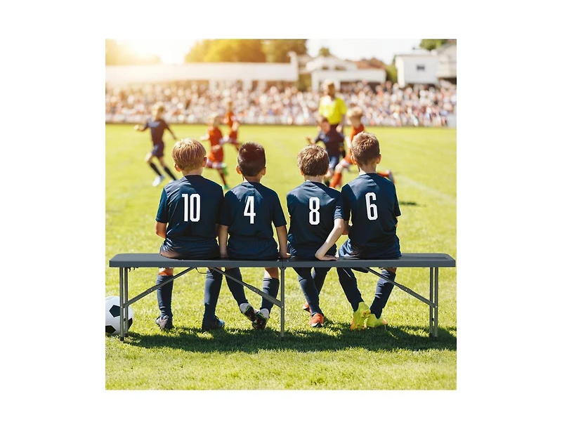 Clihome 6 Feet Plastic Folding Bench Portable Seat with Handle and Lock