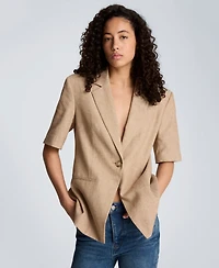 Kenneth Cole Women's Short-Sleeve Button Front Jacket