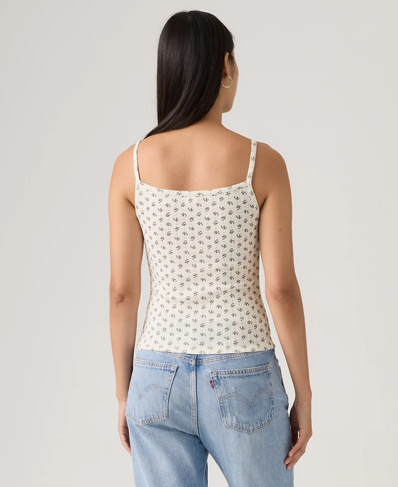 Levi's Women's Sweetie Floral Pointelle Cotton Cami Top