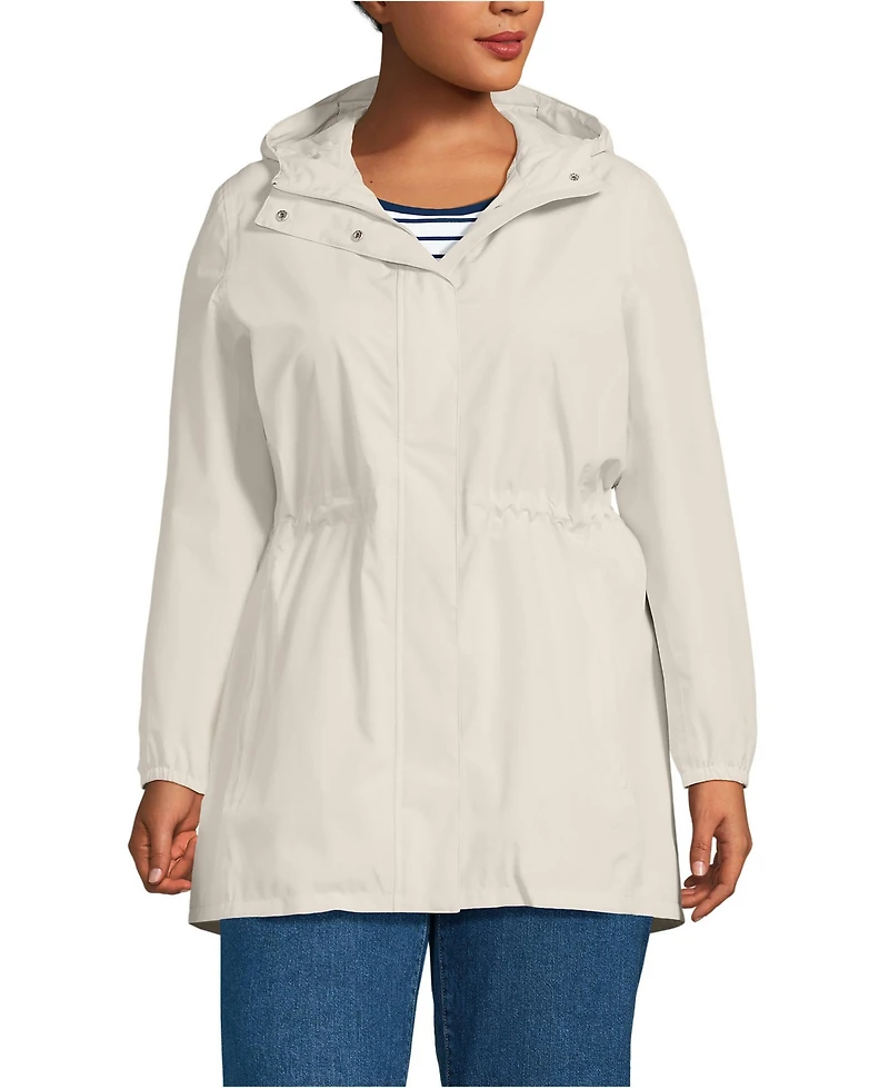 Lands' End Women's Plus Squall Packable Waterproof Raincoat