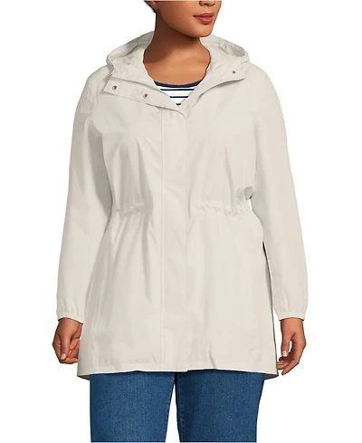 Lands' End Women's Plus Squall Packable Waterproof Raincoat
