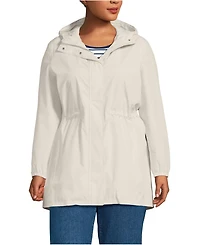 Lands' End Women's Plus Squall Packable Waterproof Raincoat