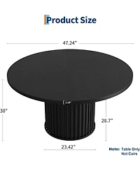 gaomon Dining Table for 4-6 People, Circle Kitchen Table with Cross Base, Farmhouse Wood Dinner Table for Apartment, Walnut Brown