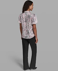 Karl Lagerfeld Paris Women's Collared Button-Front Top