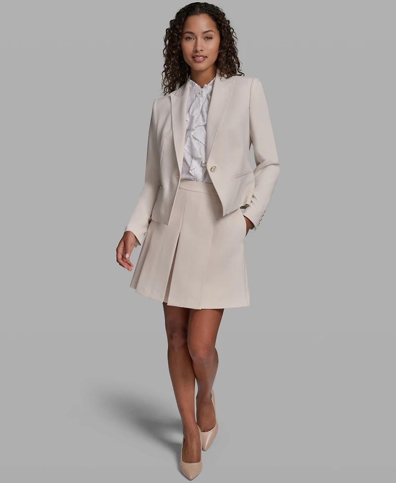 Karl Lagerfeld Paris Women's Cropped Notch Lapel Jacket