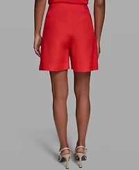 Karl Lagerfeld Paris Women's Mid-Rise Woven Shorts