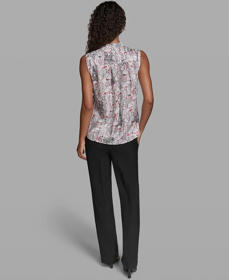 Karl Lagerfeld Paris Women's Sleeveless Printed Top