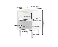 sumyeg Modern White Nightstand with Gold Handle One Drawer and Open Shelf