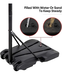 Zeny Portable Basketball Hoop Outdoor, Adjustable Basketball Goal 5.4-7Ft, Basket Ball Hoop for Kids, Youth, Driveway Backyard Hoop