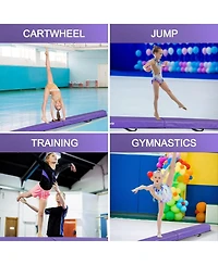 Zeny 6ft Folding Gymnastics Balance Beam Foam Floor Balance Beam Bar with Anti-Slip Base Walking Beams Home Gymnastics Equipment