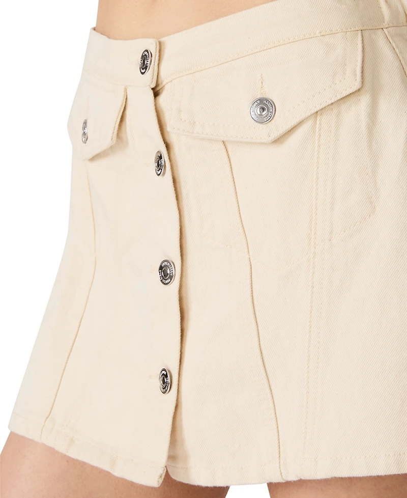 Steve Madden Women's Rietta Buttoned Mini Skirt