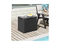 Clihome Outdoor Storage Box 25 Gallon Deck with Lockable Lid and Wicker-woven