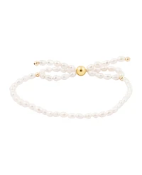 Barse White Freshwater Pearl Bow Stretch Bracelet
