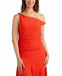 Bcx Women's Knit Lace Twist Neck Top