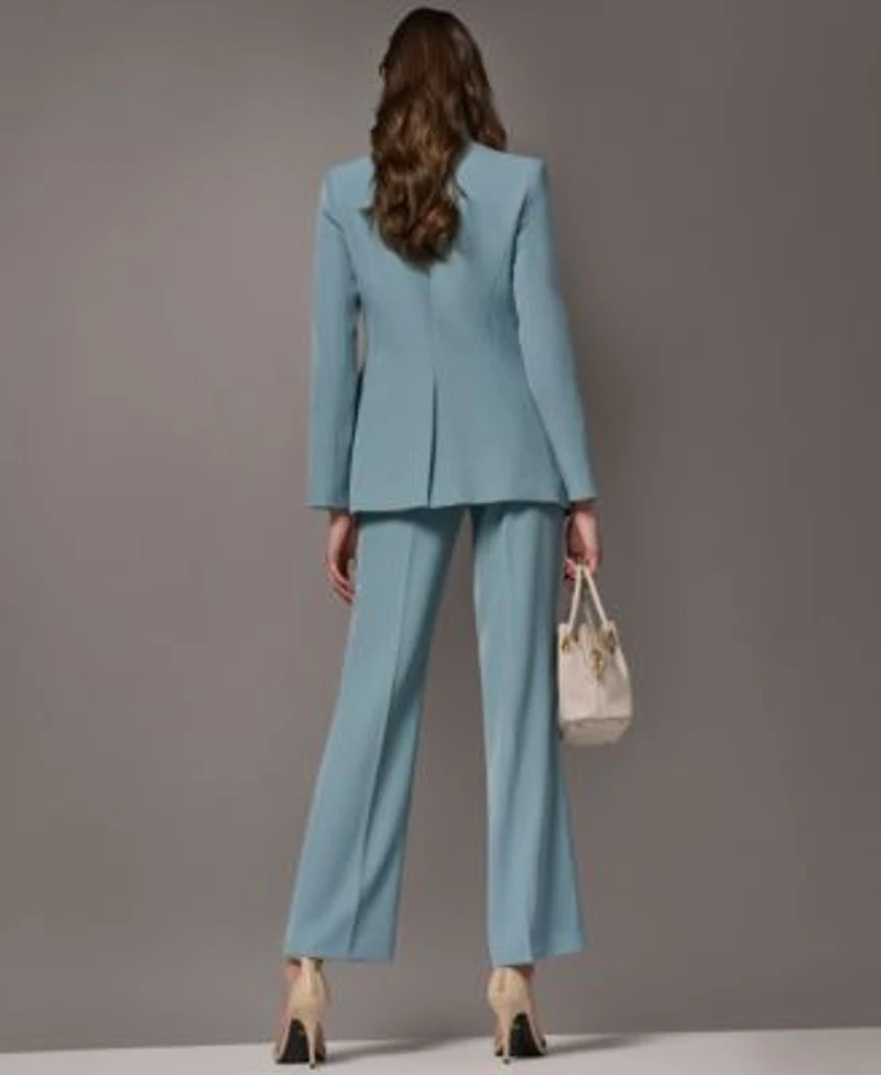 Donna Karan New York Petite Collarless Blazer Straight Leg Pants