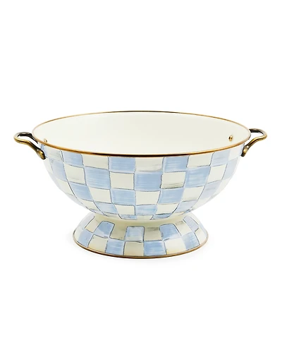 MacKenzie-Childs Sky Blue Check Everything Bowl