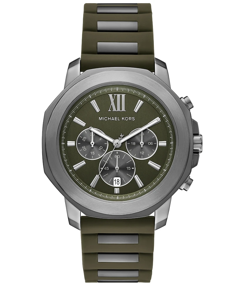 Michael Kors Men's Prescott Quartz Chronograph Green Silicone Watch 44mm
