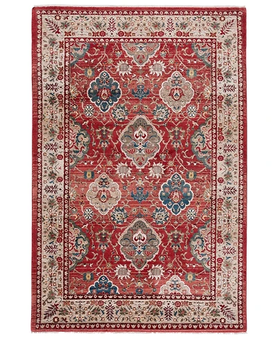 Lauren Ralph Lauren Ariel LRL1255C Red and Beige 5'1" X 7'6" Area Rug