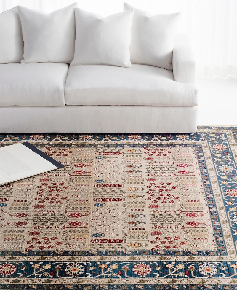 Lauren Ralph Lauren Margaux LRL1297D Beige and Navy 5'1" X 7'6" Area Rug