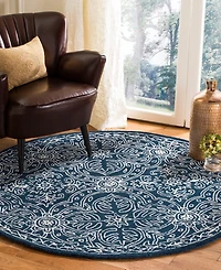 Lauren Ralph Lauren Etienne LRL6603N Navy and Ivory 5' X 5' Round Area Rug