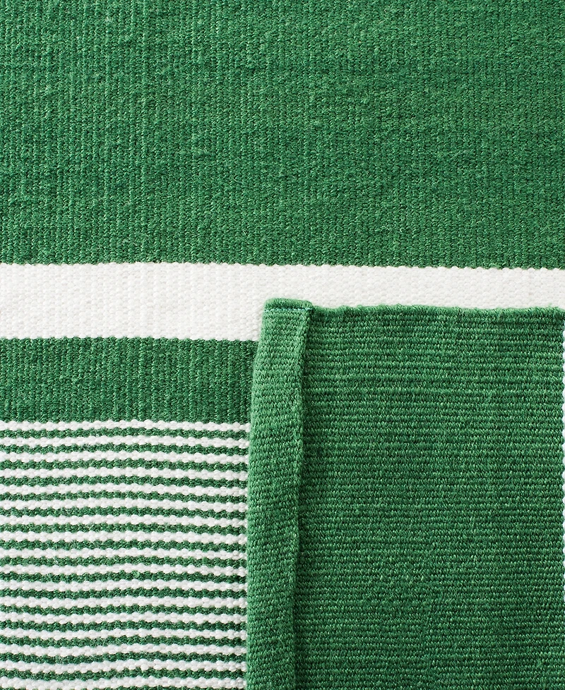 Lauren Ralph Lauren Hanover Stripe LRL2461B Green 4' X 6' Outdoor Area Rug