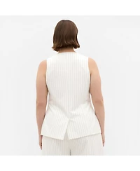 City Chic Women's Pinstripe Contrast Vest