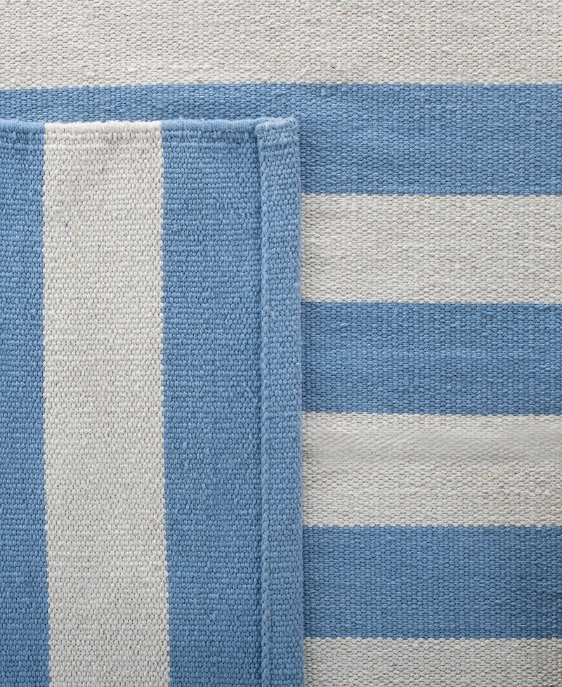 Lauren Ralph Lauren Ludlow Stripe LRL7350B Chambray 5' X 8' Area Rug